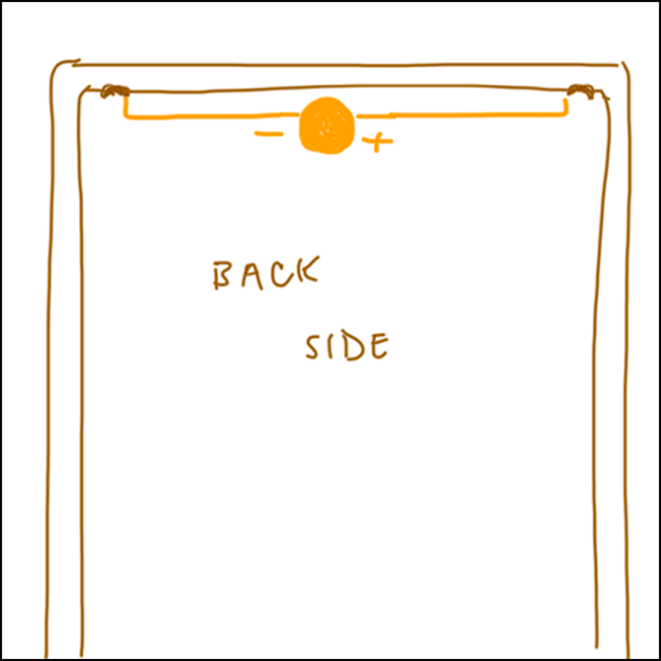 1/2 Mapped out circuit on back side of the frame