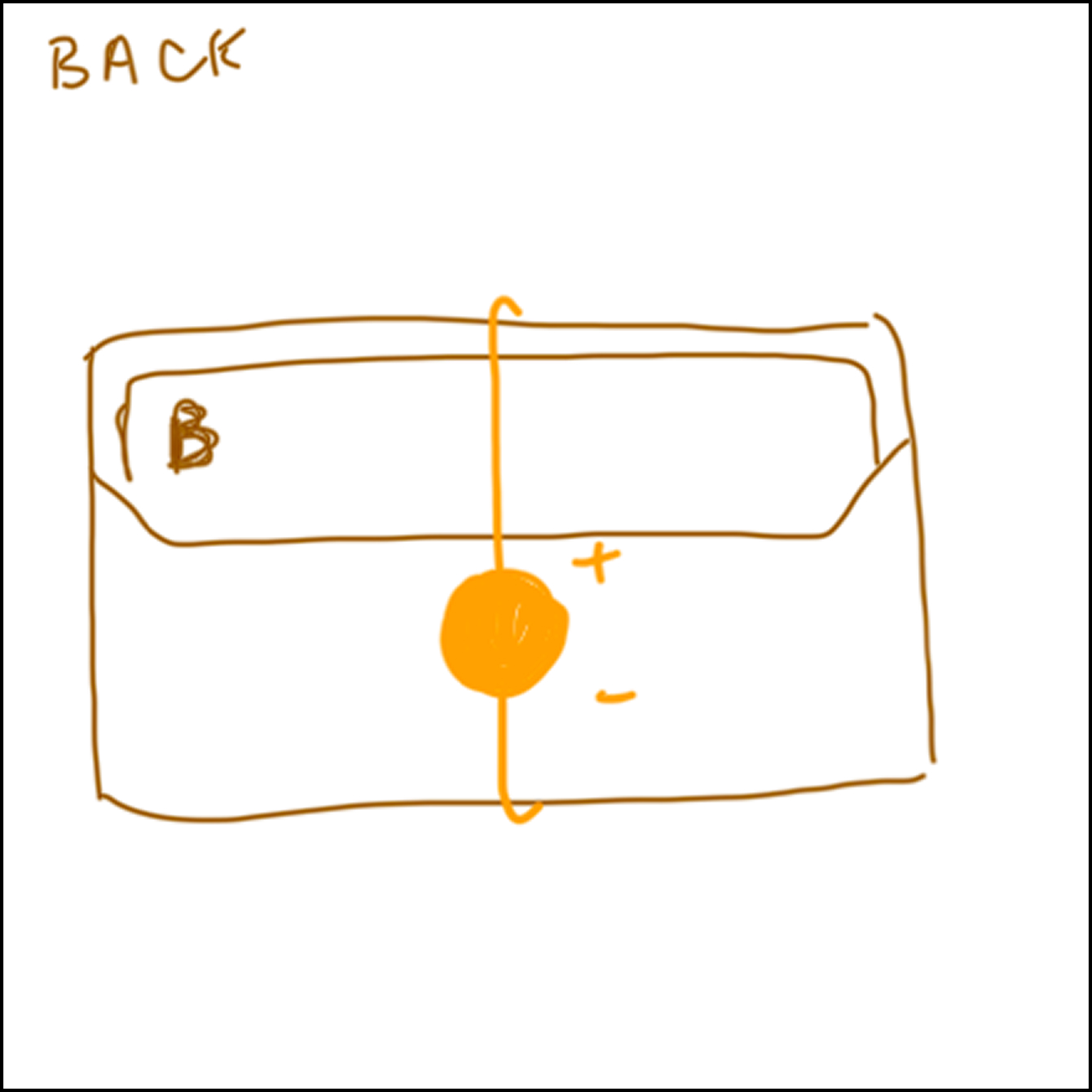2/2 Mapped out circuit for the back of the wallet where the battery will be placed