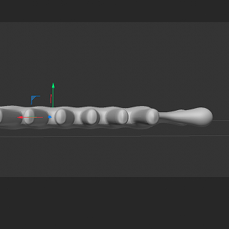 progress photo of 3d modelled brush