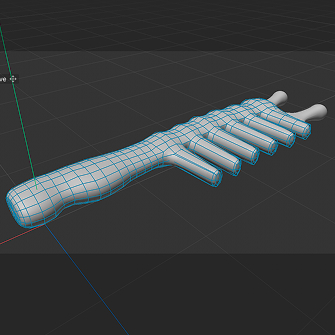 progress photo of 3d modelled brush
