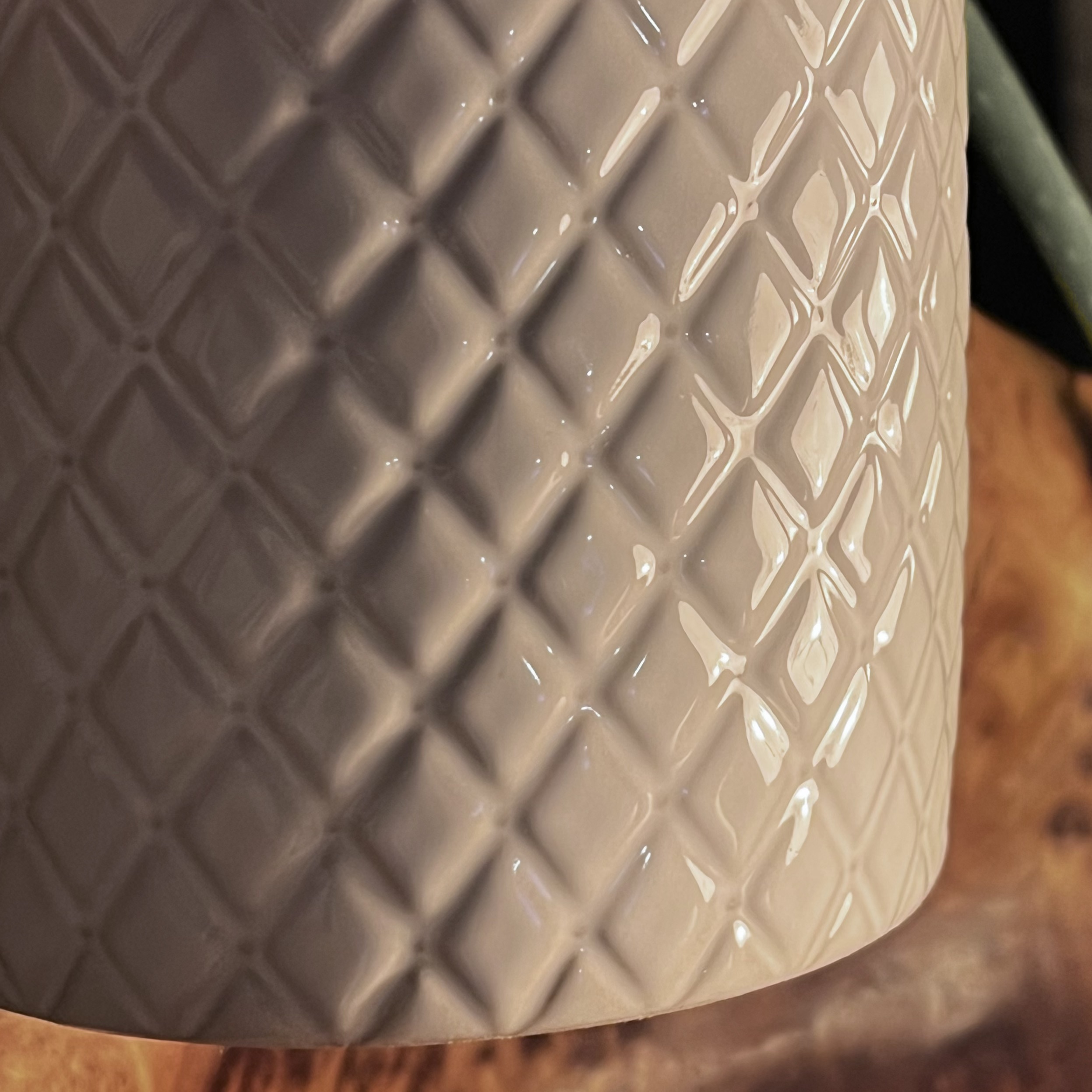 close up of ceramic planter